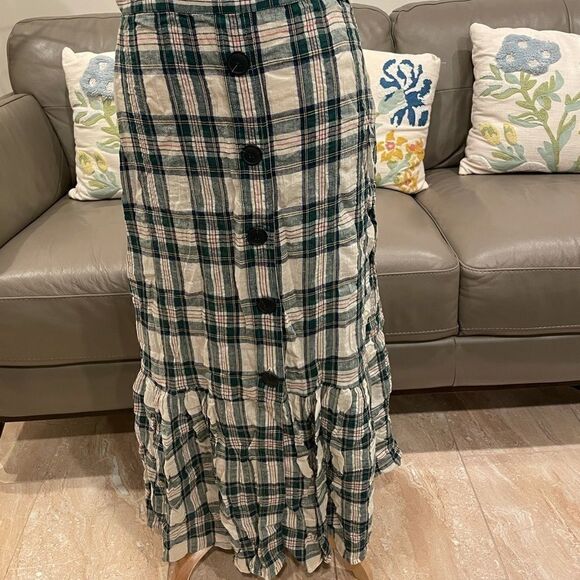 ZARA Plaid Ruffled Maxi Skirt - Picture 4 of 13